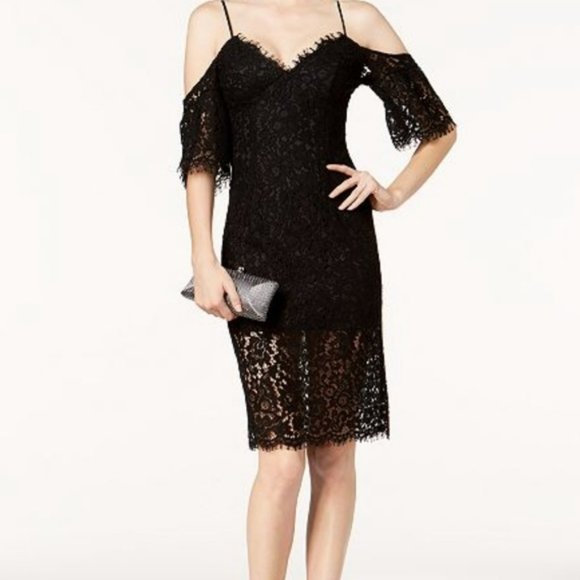Bardot | Karlie Off the Shoulder Lace Dress | Black | Size 6 - Picture 3 of 3